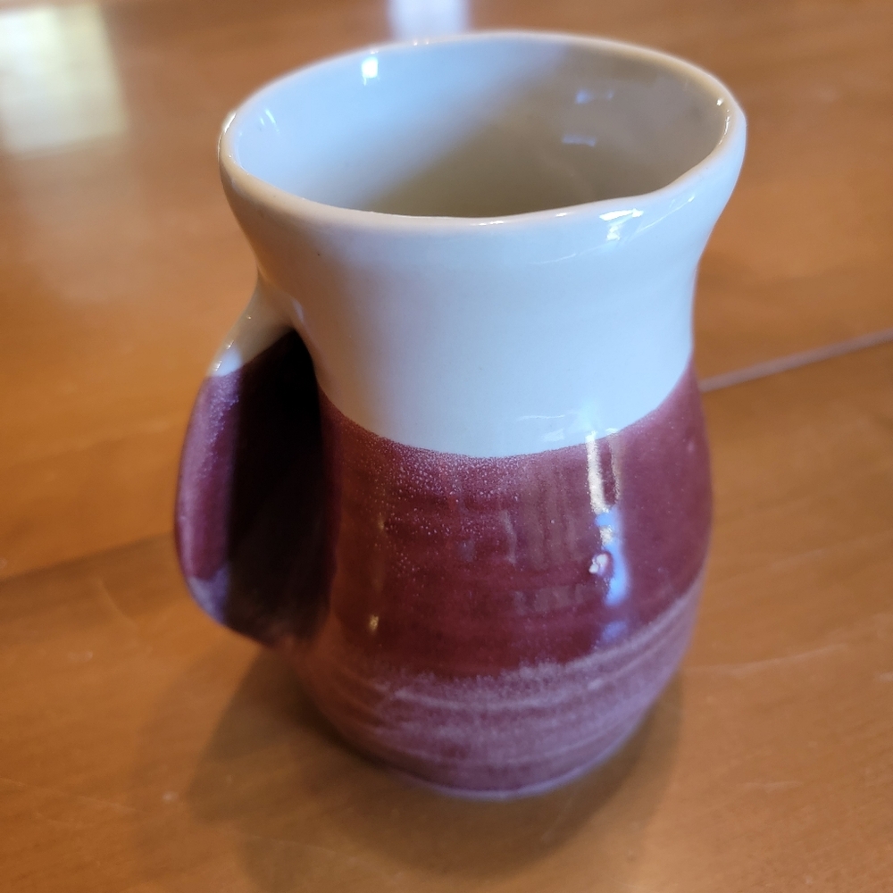 Hand Warmer Coffee Mug Hand Made By Rowe Pottery Works - Left Handed Mug NWOT - Picture 6 of 9